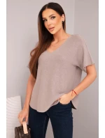 Dámská model 21924509 blůza s krátkým rukávem a výstřihem do V fango - K-Fashion