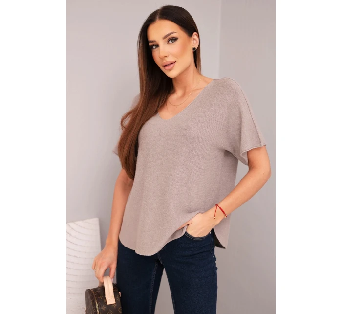 Dámská model 21924509 blůza s krátkým rukávem a výstřihem do V fango - K-Fashion