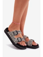 Semišové Dámské Pantofle S Přezkami D.Franklin DFSH405002 Zebra