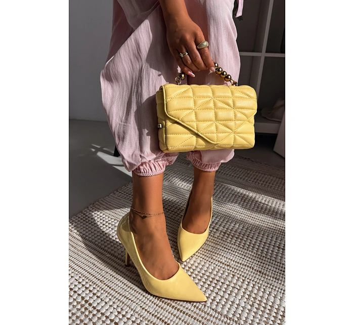 Klasické lakované lodičky z umělé kůže Žluté Odira