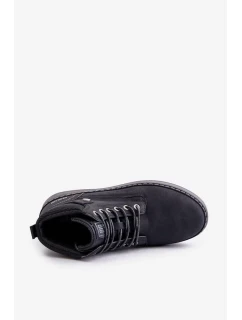 Šněrovací Pánské Kotníkové Boty Big Star Hi-Poly System Černé