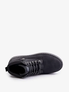 Šněrovací Pánské Kotníkové Boty Big Star Hi-Poly System Černé