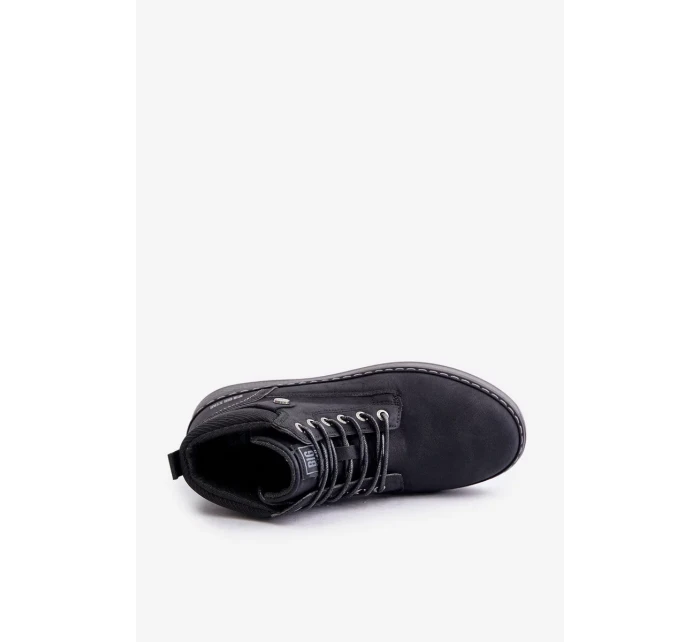 Šněrovací Pánské Kotníkové Boty Big Star Hi-Poly System Černé