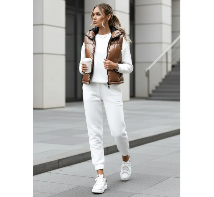 Dámská prošívaná vesta tmavě béžová Dstreet model 21970332 - FashionStreet