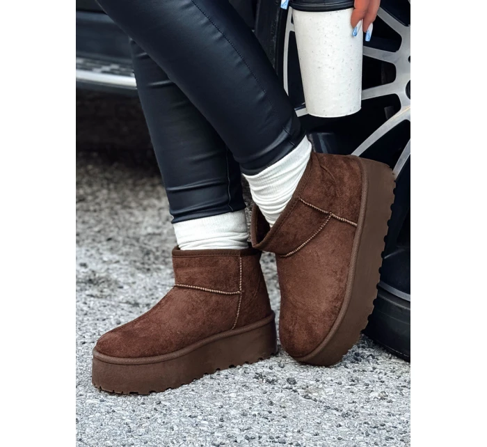 Dámské sněhule na platformě hnědé ALPIKA FashionStreet ZY0563 Dámské sněhule na platformě hnědé ALPIKA FashionStreet ZY0563