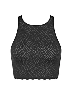 Dámský top ZERO Feel Bliss Crop Top - BLACK - černý 0004 - SLOGGI