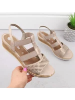 Pohodlné sandály na podpatku W rose gold model 19730112 - Rieker Pohodlné sandály na podpatku W rose gold model 19730112 - Rieker