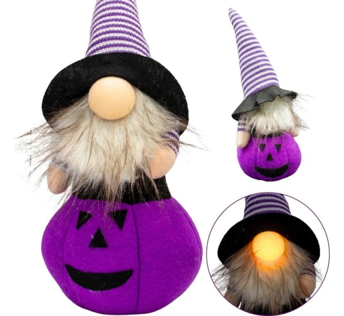 DÝNĚ DEKORATIVNÍ FIGURKA 25CM LED HALLOWEEN FIALOVÁ