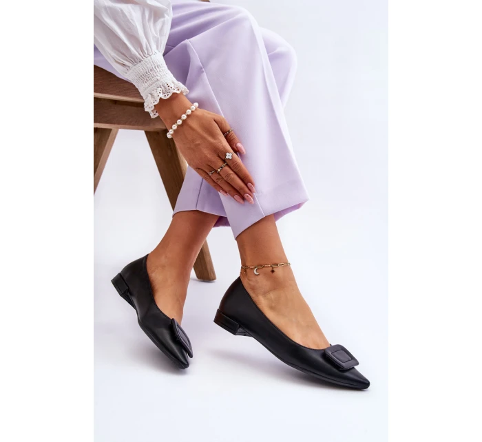 Klasické baleríny s zdobením černe model 21622383 - Boto