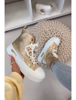 Dámské tenisky na platformě se zlatými přezkami model 21919398 - Boto Dámské tenisky na platformě se zlatými přezkami model 21919398 - Boto