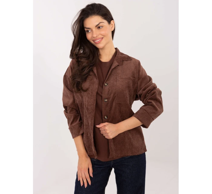 Košile D50061J11078A3 tmavě hnědá Košile D50061J11078A3 tmavě hnědá