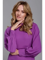 K078 Šaty s nabíraným páskem - levandulová K078 Šaty s nabíraným páskem - levandulová