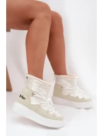 Dámské sněhule na platformě Lee Cooper LCJ-25-03-3815 – bílé