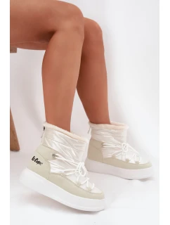 Dámské sněhule na platformě Lee Cooper LCJ-25-03-3815 – bílé