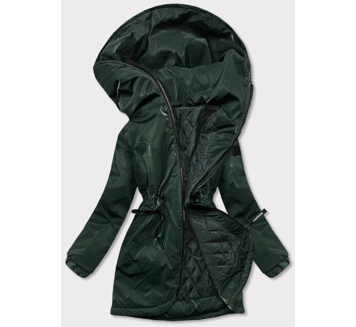 Zelená dámská bunda s kapucí (B8105-10)