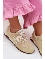 Dámské kožené semišové tenisky model 22031953 světle zelené - D&A