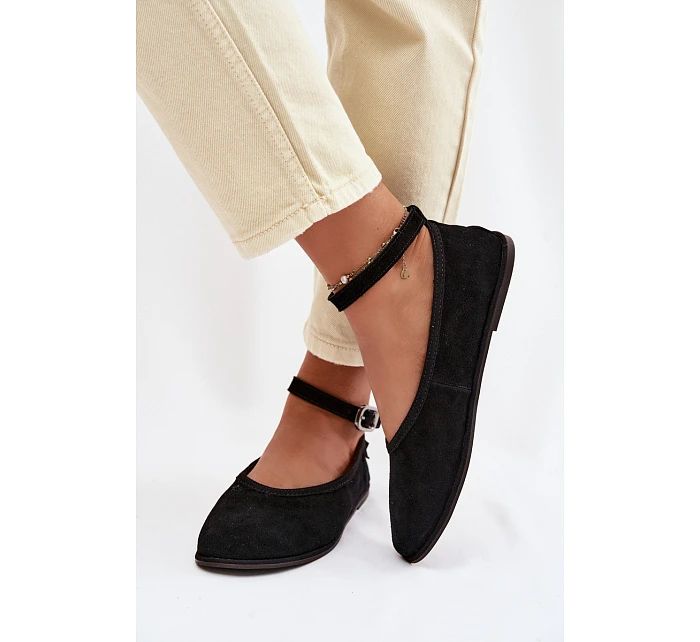 Baleríny z přírodního semiše Big Star model 22069356 Černé - Big Star Shoes