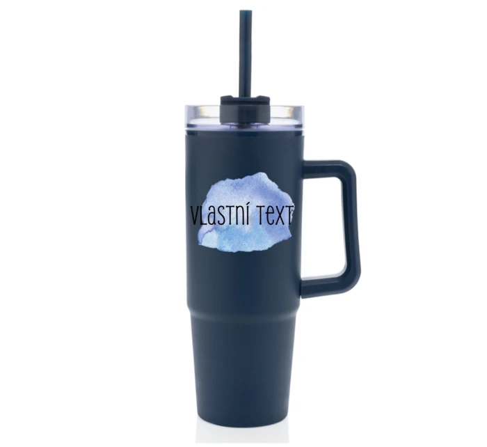 Personalizovaná cestovní termoska s průhledným víčkem - Akvarelový otisk