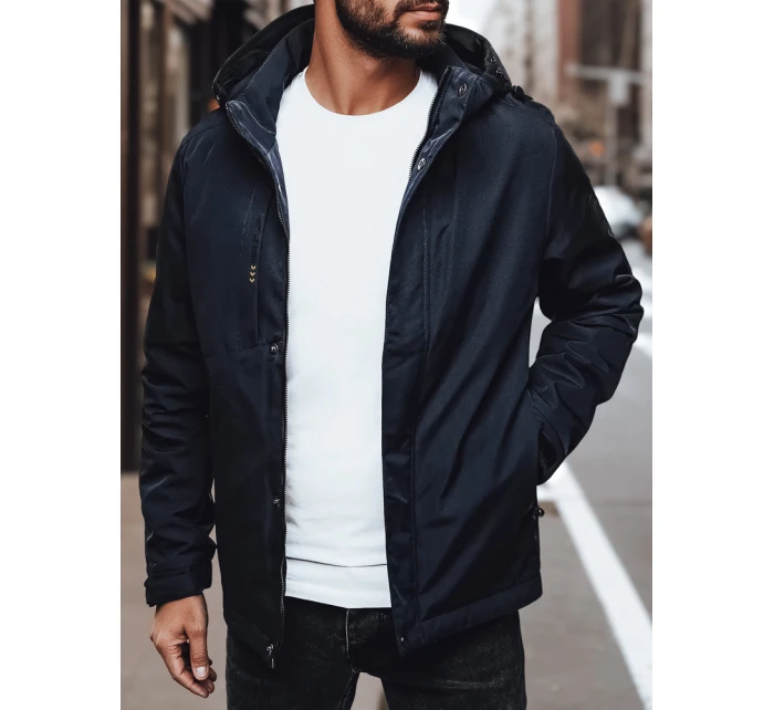Pánská přechodná bunda s kapucí FashionStreet tmavě modrá TX4996 Pánská přechodná bunda s kapucí FashionStreet tmavě modrá TX4996