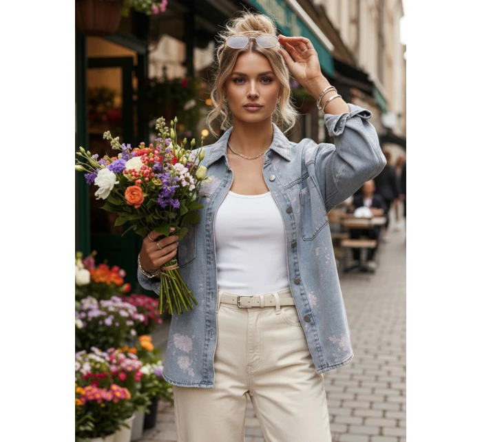 Dámská džínová košilová bunda modrá FashionStreet TY5600