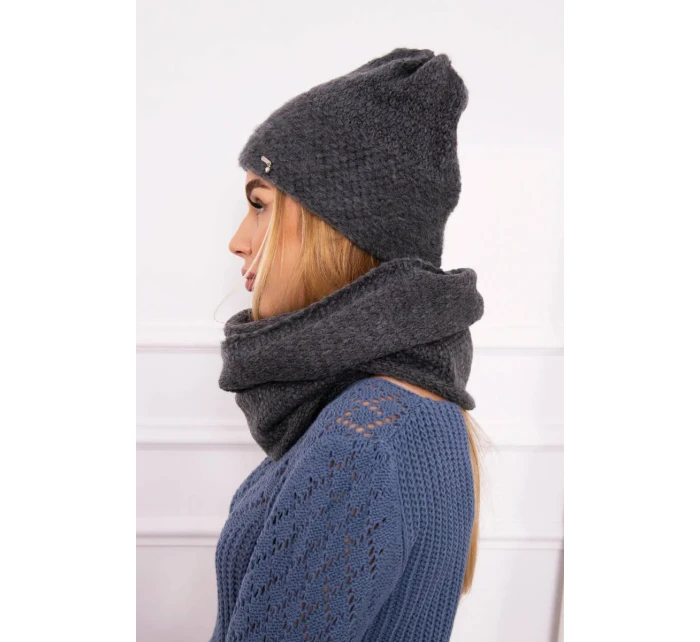 Dámská souprava s mohérem Pearl model 22103997 graphite - K-Fashion Dámská souprava s mohérem Pearl model 22103997 graphite - K-Fashion