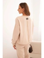 Dámský bavlněný komplet s potiskem Minimal béžový Dámský bavlněný komplet s potiskem Minimal béžový