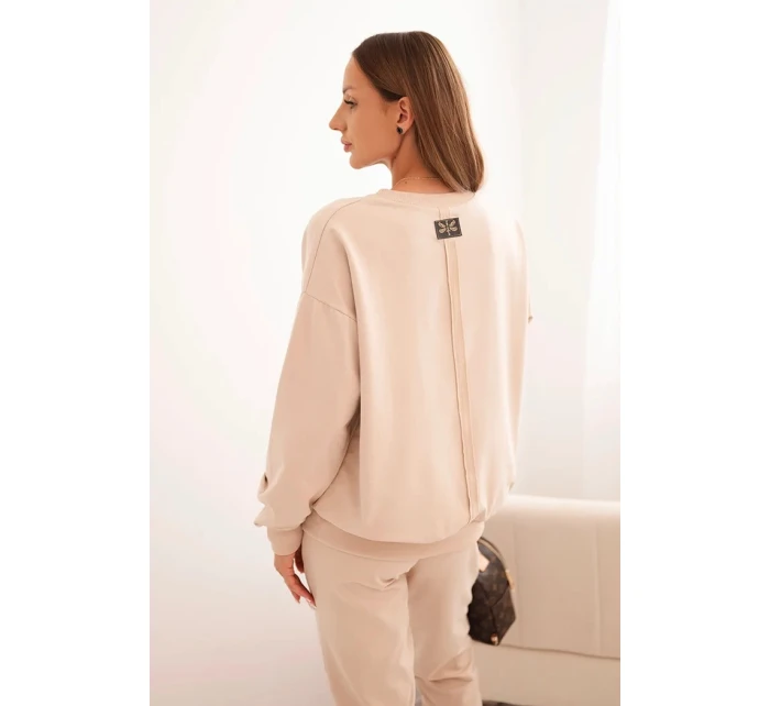 Dámský bavlněný komplet s potiskem Minimal béžový Dámský bavlněný komplet s potiskem Minimal béžový