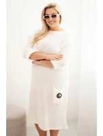 Dámská  Plus Size s oversize kapsou ecru model 21393364 - K-Fashion