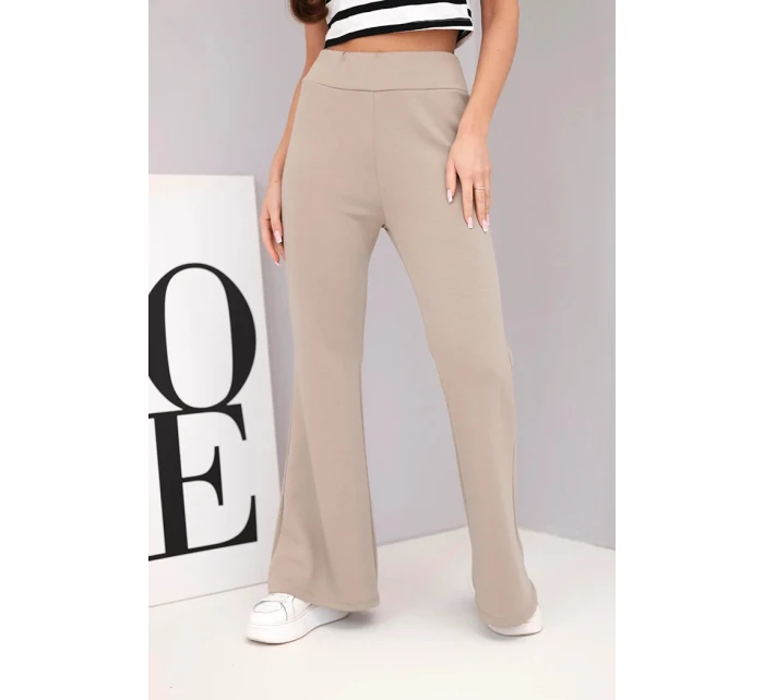 Dámské kalhoty máslíčko s rozšiřující nohavicí fango