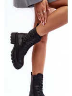 Ocieplané Kožené Workery Botky SBarski MR870-25 Černé