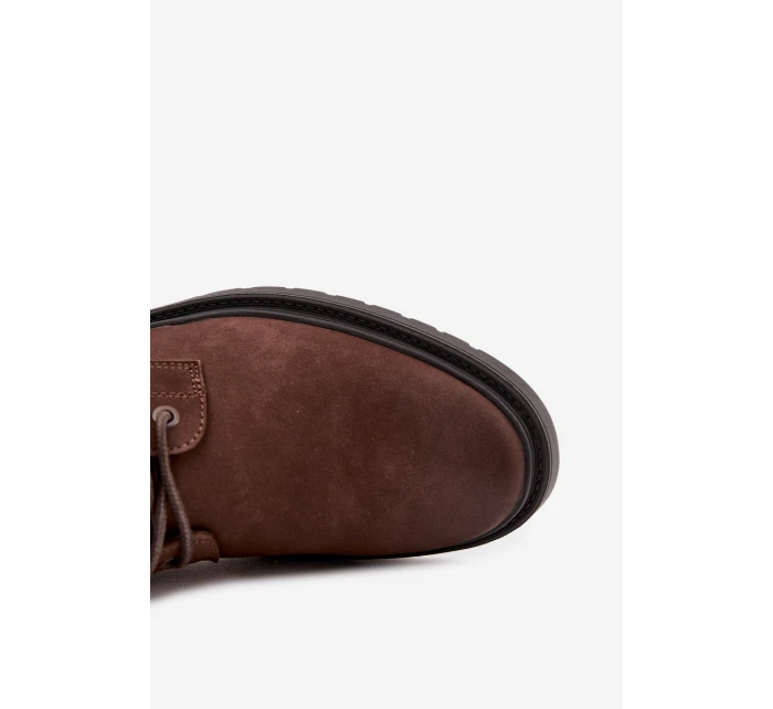 Semišové Zateplené Kotníkové Boty Na Zip Big Star OO174229 Hnědé