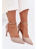 Třpytivé lodičky s páskem model 21788291 - Boto Třpytivé lodičky s páskem model 21788291 - Boto