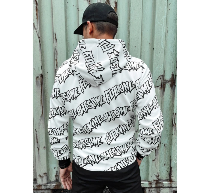 Pánská mikina s kapucí bílá FashionStreet BX5753