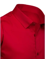 Pánská elegantní hladká červená košile SLIM FIT Dstreet model 21981651 - FashionStreet