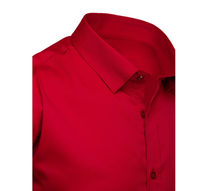 Pánská elegantní hladká červená košile SLIM FIT Dstreet model 21981651 - FashionStreet