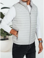 Pánská prošívaná vesta světle šedá model 21991556 - Dstreet Pánská prošívaná vesta světle šedá model 21991556 - Dstreet