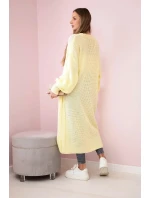 Svetr dlouhý kardigan žlutý