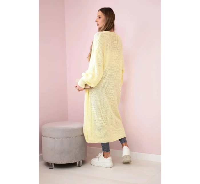 Svetr dlouhý kardigan žlutý