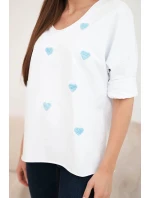 Dámská bavlněná blůza s dlouhým rukávem a srdíčky model 21890100 - K-Fashion