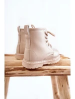 Dětské Kožené Kozačky Se Zipem Béžove model 21597399 - Boto