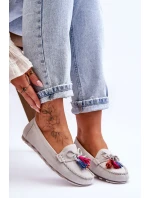 Semišové Mokasíny S Mašlí A šedá model 21616685 - Boto Semišové Mokasíny S Mašlí A šedá model 21616685 - Boto