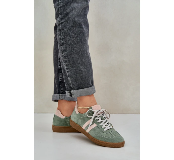 Zelené Nízké Dámské Sneakersy Zamšové Zazoo