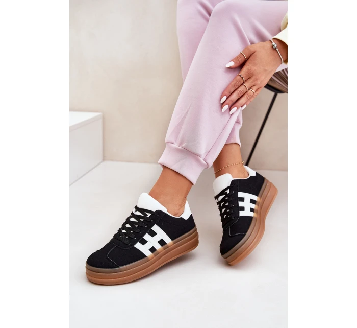 Dámské tenisky na platformě černé Syliyana Dámské tenisky na platformě černé Syliyana