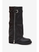 Dámské kozačky s límcem sponou a zipem vyhřívané černé model 21711800 - Boto Dámské kozačky s límcem sponou a zipem vyhřívané černé model 21711800 - Boto