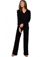 Dámské pletené kalhoty S249 černé - Stylove