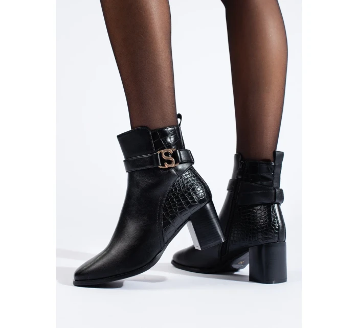Exkluzívní kotníčkové boty černé dámské płaski Exkluzívní kotníčkové boty černé dámské płaski