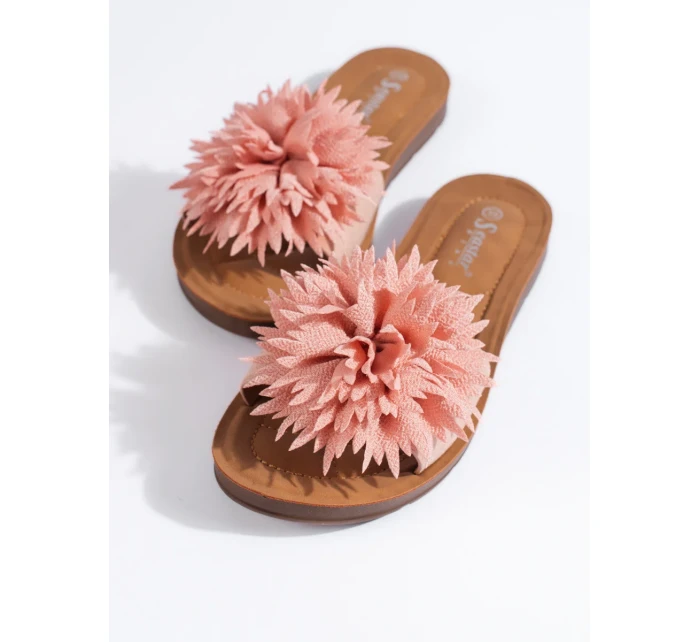 Originální dámské růžové nazouváky bez podpatku Originální dámské růžové nazouváky bez podpatku