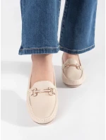 Trendy dámské  mokasíny hnědé na klínku