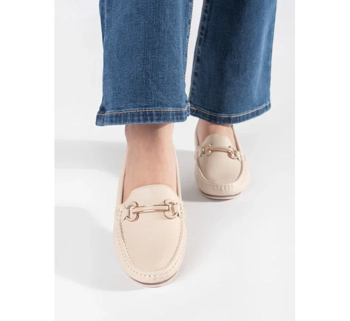 Trendy dámské  mokasíny hnědé na klínku