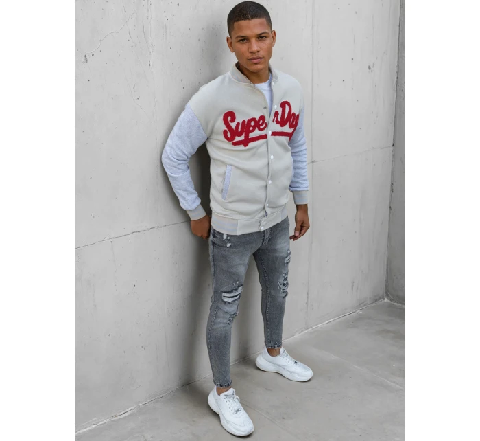 Pánská mikina na zip v barvě ecru Dstreet model 21966763 - FashionStreet